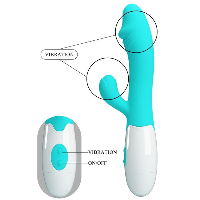 PRETTY LOVE - VIBRATOR SNAPPY PENTRU PUNCTUL G, VERDE ACVATIC