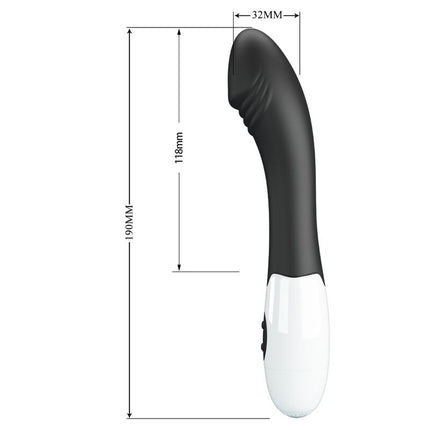 PRETTY LOVE - VIBRATOR ELEMENTAL PENTRU PUNCTUL G 30 DE MODURI NEGRU