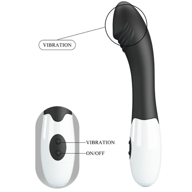 PRETTY LOVE - VIBRATOR ELEMENTAL PENTRU PUNCTUL G 30 DE MODURI NEGRU
