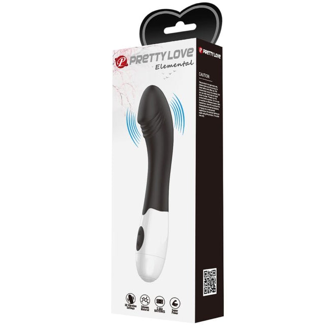 PRETTY LOVE - VIBRATOR ELEMENTAL PENTRU PUNCTUL G 30 DE MODURI NEGRU