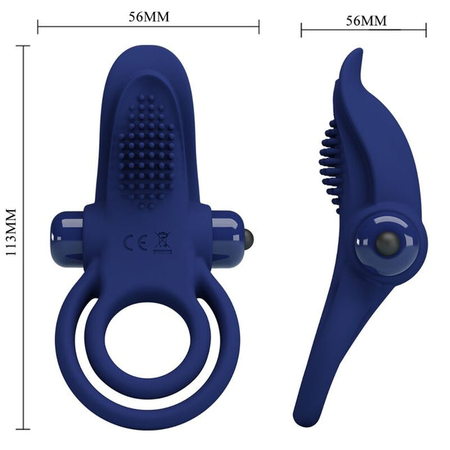 PRETTY LOVE - INEL DUBLU BRONSON CU VIBRAȚII ALBASTRU