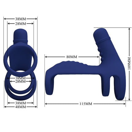 PRETTY LOVE - INEL VIBRATOR ELISH CU EXTENSIE ALBASTRU