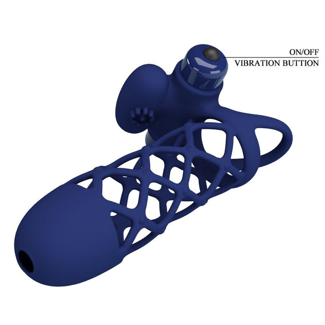 PRETTY LOVE - INEL VIBRATOR GIANN CU TEACĂ DE SILICON ALBASTRU