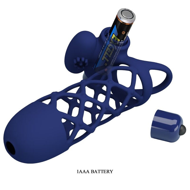 PRETTY LOVE - INEL VIBRATOR GIANN CU TEACĂ DE SILICON ALBASTRU