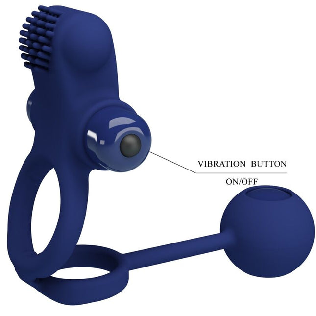 PRETTY LOVE - INEL VIBRATOR DUBLU REMINGTON CU DOP ALBASTRU