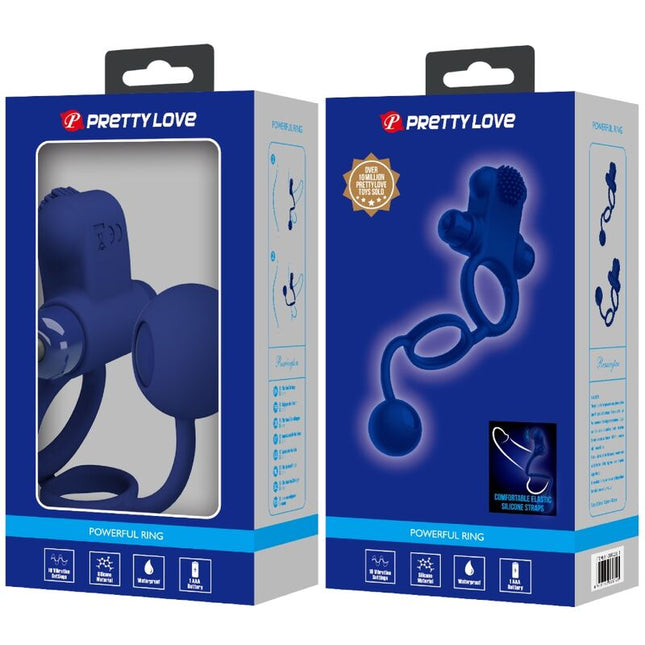 PRETTY LOVE - INEL VIBRATOR DUBLU REMINGTON CU DOP ALBASTRU
