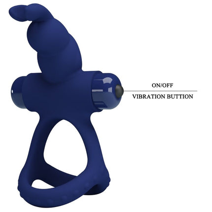 PRETTY LOVE - INEL VIBRATOR DUBLU LUCHITO, ALBASTRU IEPURE