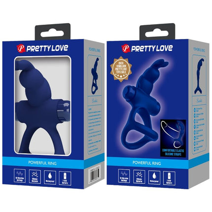 PRETTY LOVE - INEL VIBRATOR DUBLU LUCHITO, ALBASTRU IEPURE