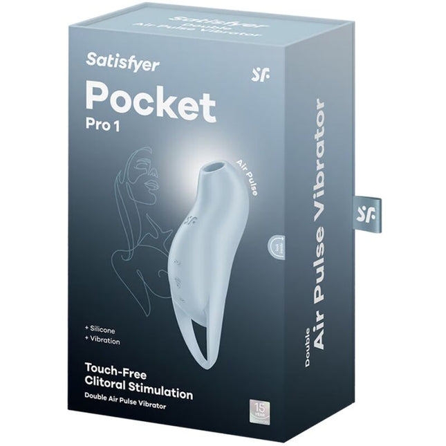 SATISFYER - POCKET PRO 1 STIMULATOR DE CLITORIS ALBASTRU DESCHIS