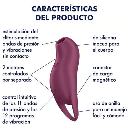 SATISFYER - POCKET PRO 1 STIMULATOR DE CLITORIS GARNET