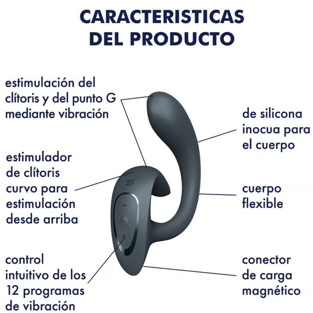 SATISFYER - VIBRATOR G FOR GODDESS 1 RABBIT GRI ÎNCHIS