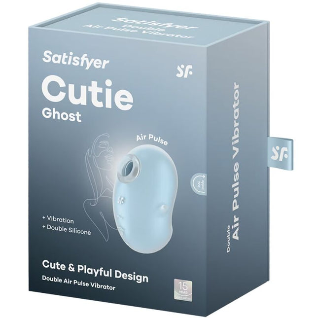 SATISFYER - VIBRATOR CUTIE GHOST LAY-ON ALBASTRU DESCHIS
