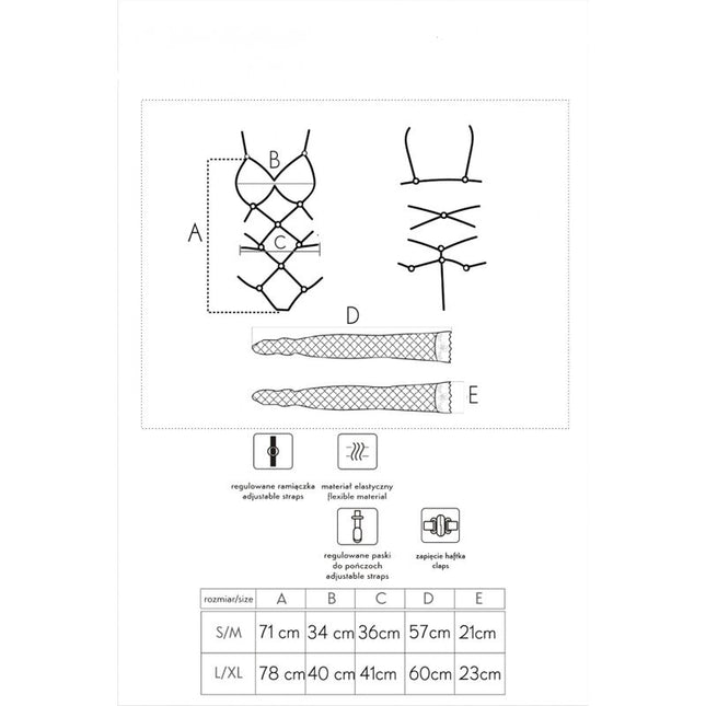 LIVCO CORSETTI FASHION - THIARA LC 20213 SET BODY + CIORAPI ROȘII S/M