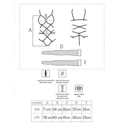 LIVCO CORSETTI FASHION - THIARA LC 20213 SET BODY + CIORAPI NEGRI S/M