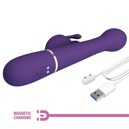 PRETTY LOVE - DEJON RABBIT VIBRATOR 3 IN 1 MULTIFUNCTION PURPLE