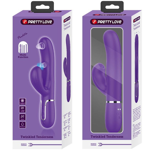 PRETTY LOVE - VIBRATOR PERLITA PENTRU PUNCT G 3 ÎN 1 MULTIFUNCȚIONAL MOV