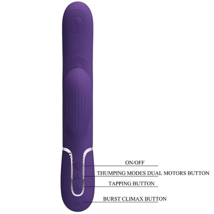 PRETTY LOVE - VIBRATOR PERLITA PENTRU PUNCT G 3 ÎN 1 MULTIFUNCȚIONAL MOV