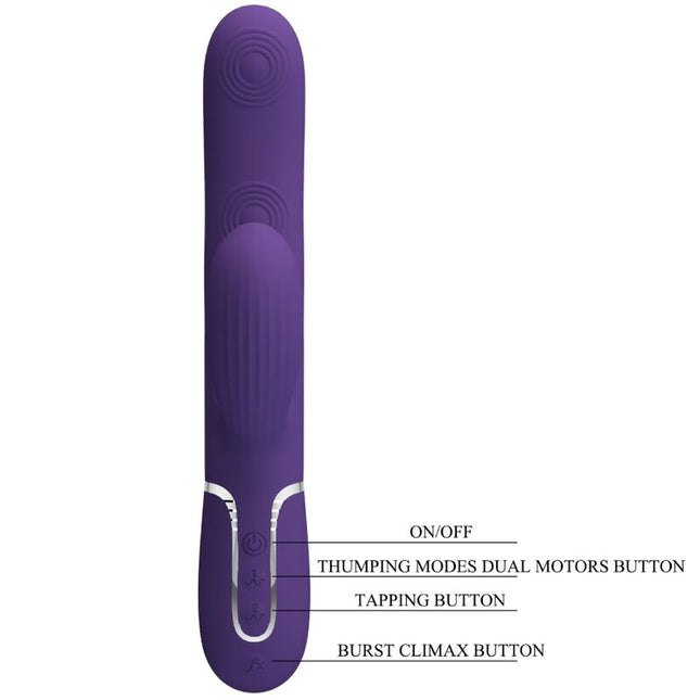 PRETTY LOVE - VIBRATOR PERLITA PENTRU PUNCT G 3 ÎN 1 MULTIFUNCȚIONAL MOV