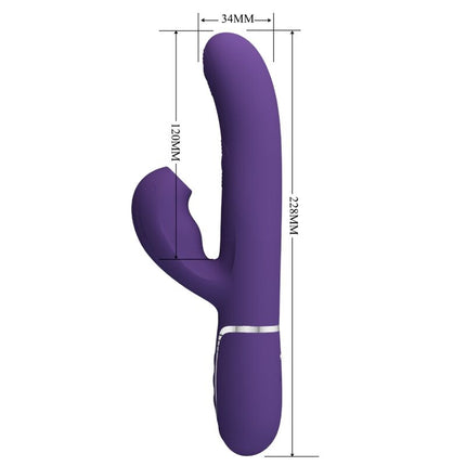 PRETTY LOVE - VIBRATOR PERLITA PENTRU PUNCT G 3 ÎN 1 MULTIFUNCȚIONAL MOV