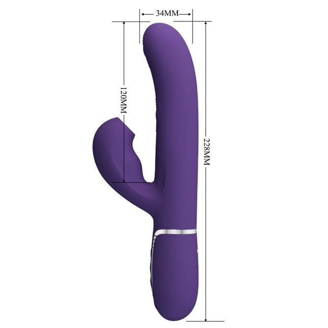 PRETTY LOVE - VIBRATOR PERLITA PENTRU PUNCT G 3 ÎN 1 MULTIFUNCȚIONAL MOV