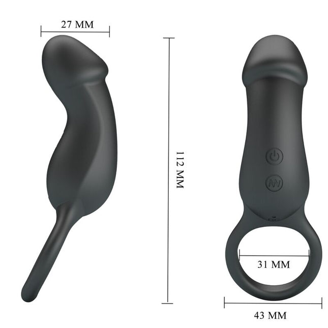 PRETTY LOVE - INEL VIBRATOR NEGRU TRAE CU STIMULATOR