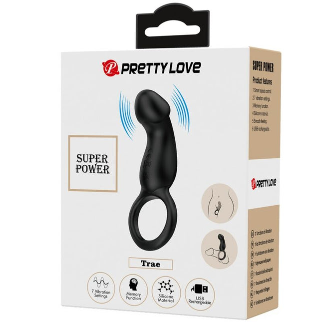 PRETTY LOVE - INEL VIBRATOR NEGRU TRAE CU STIMULATOR