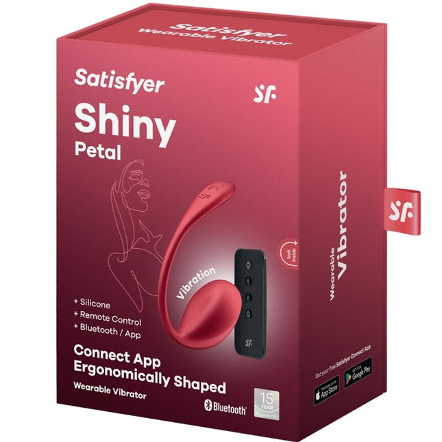 SATISFYER - STIMULATOR CU TELECOMANDĂ SHINY PETAL G POINT ROȘU, APLICAȚIE GRATUITĂ