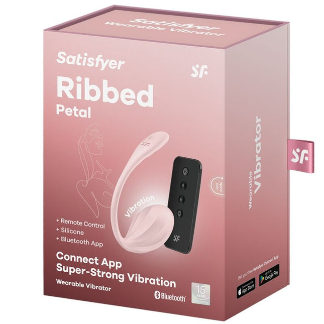 SATISFYER - STIMULATOR CU TELECOMANDĂ CU PUNCT G CU PETALE NERVURATE, CU APLICAȚIE GRATUITĂ ROSE