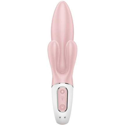 SATISFYER - VIBRATOR GONFLABIL IEPURE CU POMPA DE AER BUNNY 3 ROZ