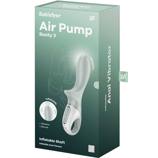 SATISFYER - AIR PUMP BOOTY 3 INFLATABLE ANAL VIBRATOR GREYGREEN