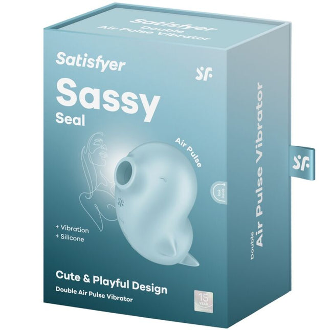 SATISFYER - STIMULATOR ȘI VIBRATOR SASSY SEAL ALBASTRU