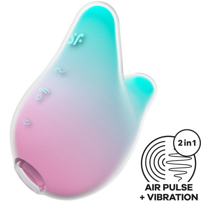 SATISFYER - STIMULATOR ȘI VIBRATOR MERMAID VIBES MENTĂ ȘI ROZ