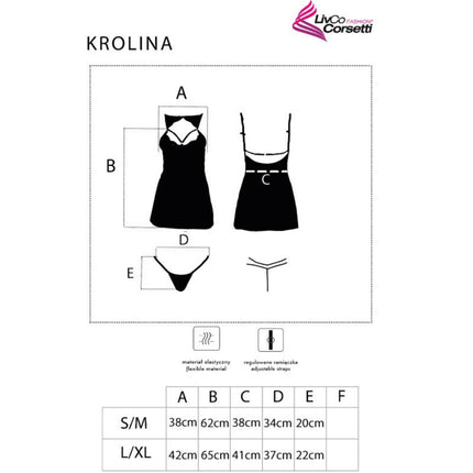 LIVCO CORSETTI FASHION - KROLINA LC 90734 COMOȘĂ + TANGA NEGRU S/M
