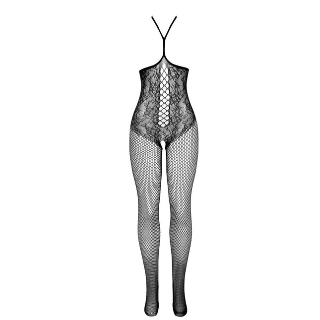 SUBBLIME - 951849 BODYSTOCKING CU CUPĂ DESCHISĂ ȘI GÂT CU HALTER NEGRU, MĂRIME UNICA