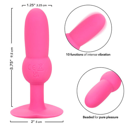 CALEXOTICS - SONDA CU MĂRGELE PENTRU PRIMUL PLUG ANAL, 10 VIBRAȚII, ROZ