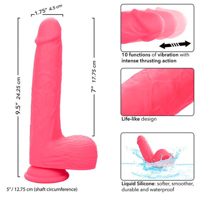 CALEXOTICS - VIBRATOR REALISTIC CU ȘTIFI 10 VIBRAȚII ROZ
