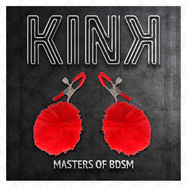 KINK - CLEMĂ PENTRU SPRÂNZĂRI DIN BLÂNĂ ARTIFICIALĂ, CU BILĂ, ROȘIE, 6 CM