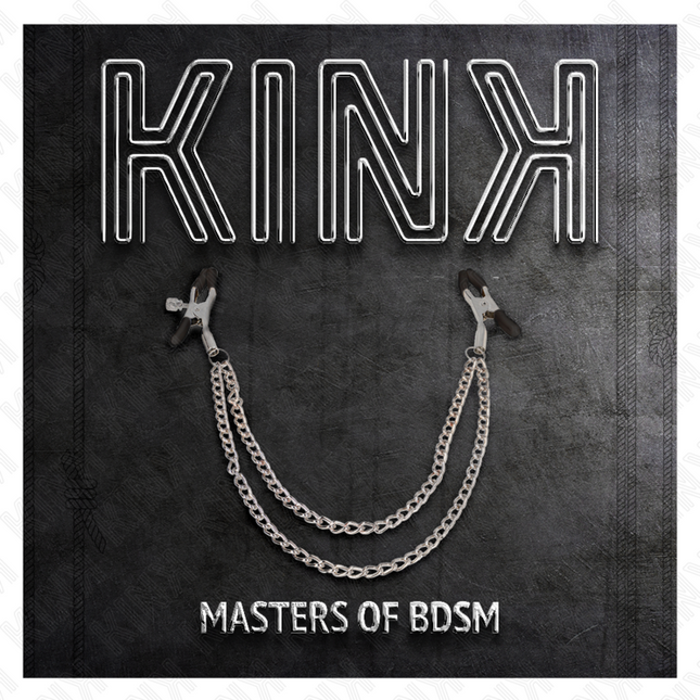 KINK - CLEMĂ PENTRU SFARFURI CU 2 LANȚURI GROASE ARGINTII 20/23 CM