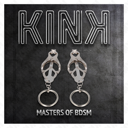 KINK - CLEMĂ JAPONEZĂ PENTRU SPRÂNZĂRI CU INEL O, FORMĂ DE TRIFOI, ARGINTIE