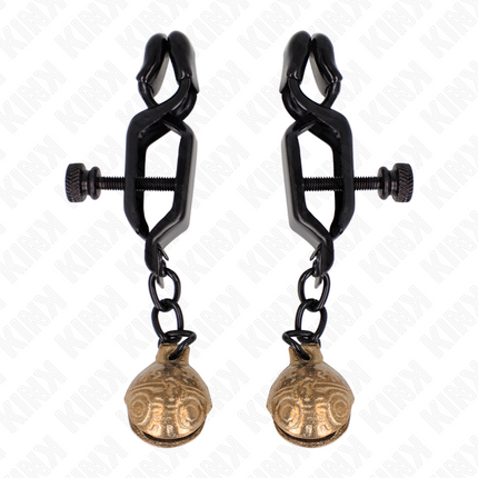 KINK - BELL JAW STYLE NIPPLE CLAMPS BLACK 7 CM