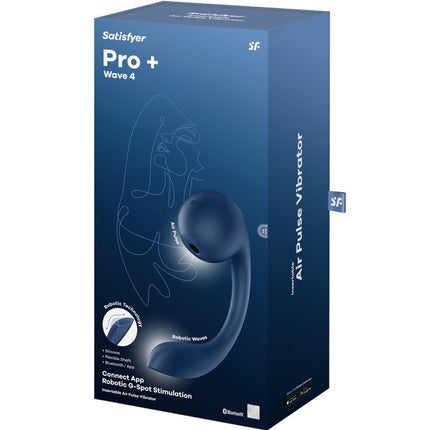 SATISFYER - STIMULATOR PRO+ WAVE 4 CU PUNCT G ȘI AIR PULSE, APLICAȚIE GRATUITĂ, ALBASTRU ÎNCHIS