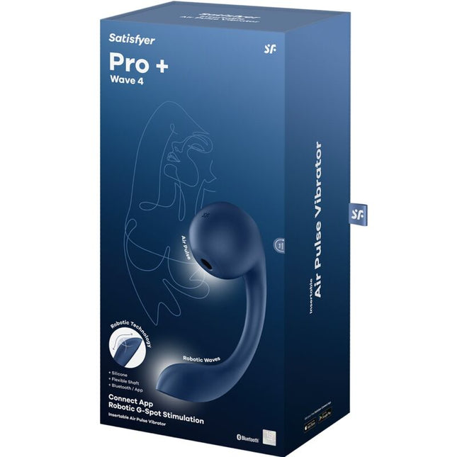 SATISFYER - STIMULATOR PRO+ WAVE 4 CU PUNCT G ȘI AIR PULSE, APLICAȚIE GRATUITĂ, ALBASTRU ÎNCHIS