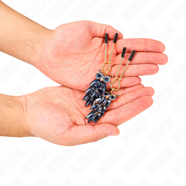 KINK - CLEMĂ PENTRU SĂRCI CU PENDANT BUFNIȚĂ 6 CM