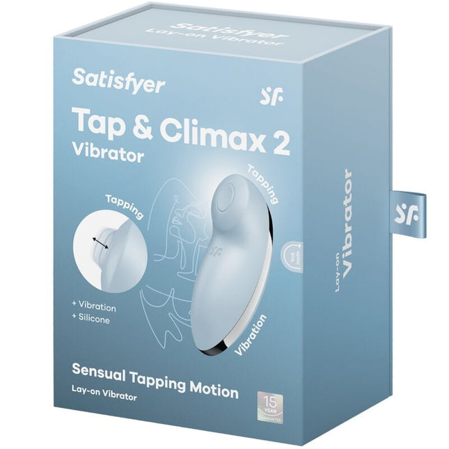 SATISFYER - TAP & CLIMAX 2 VIBRATOR & STIMULATOR BLUE