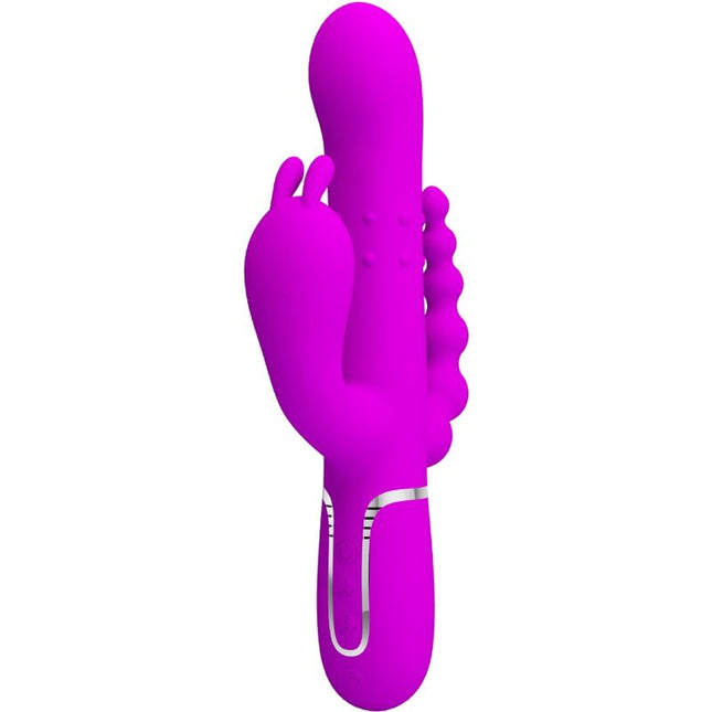 PRETTY LOVE - VIBRATOR TRIPLU CAMMY MULTIFUNCȚIONAL 4 ÎN 1 ROZ