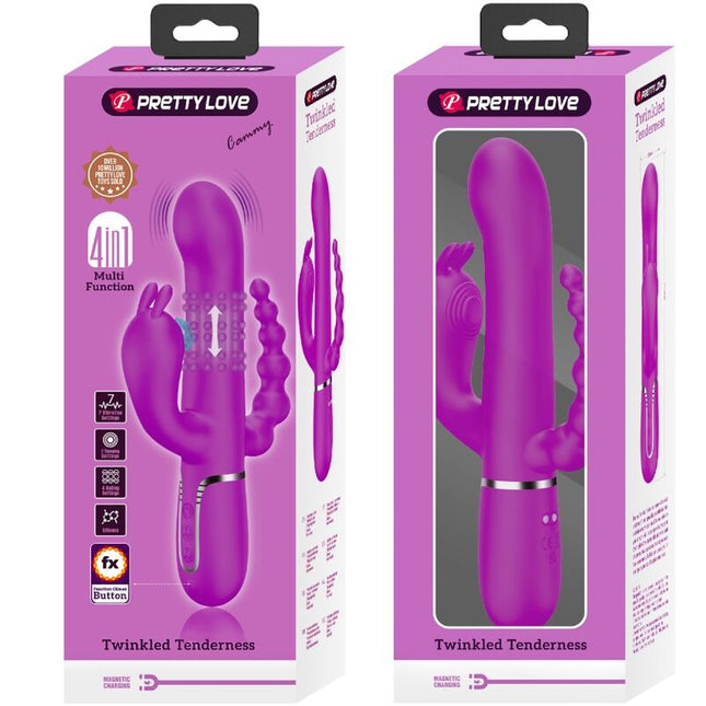 PRETTY LOVE - VIBRATOR TRIPLU CAMMY MULTIFUNCȚIONAL 4 ÎN 1 ROZ