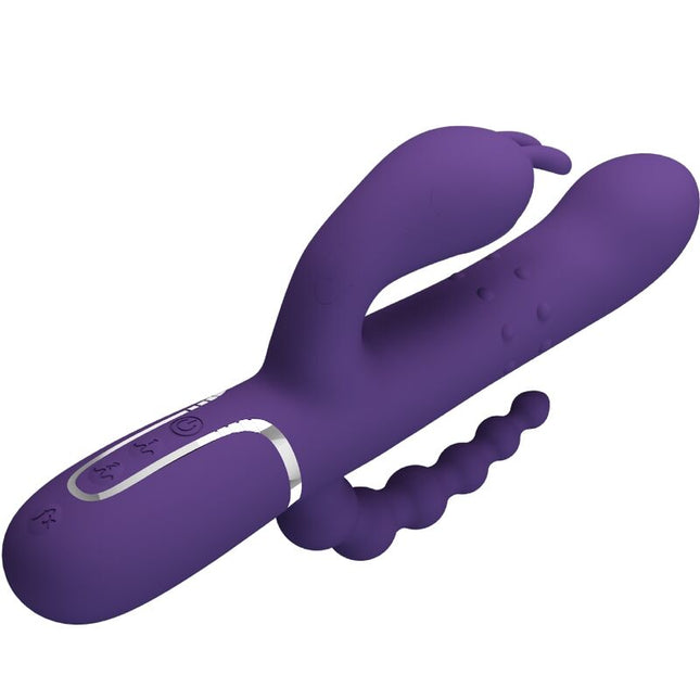 PRETTY LOVE - VIBRATOR TRIPLU CAMMY MULTIFUNCȚIONAL 4 ÎN 1 MOV