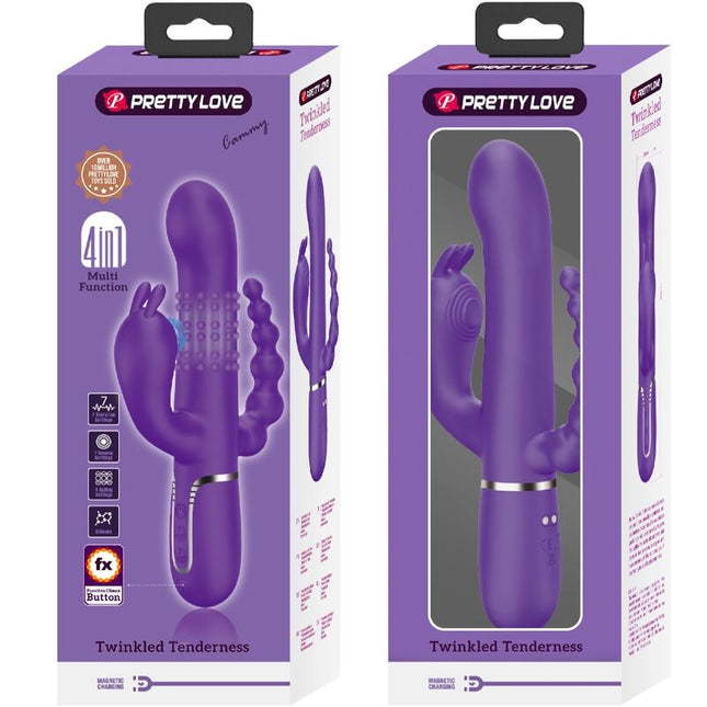 PRETTY LOVE - VIBRATOR TRIPLU CAMMY MULTIFUNCȚIONAL 4 ÎN 1 MOV