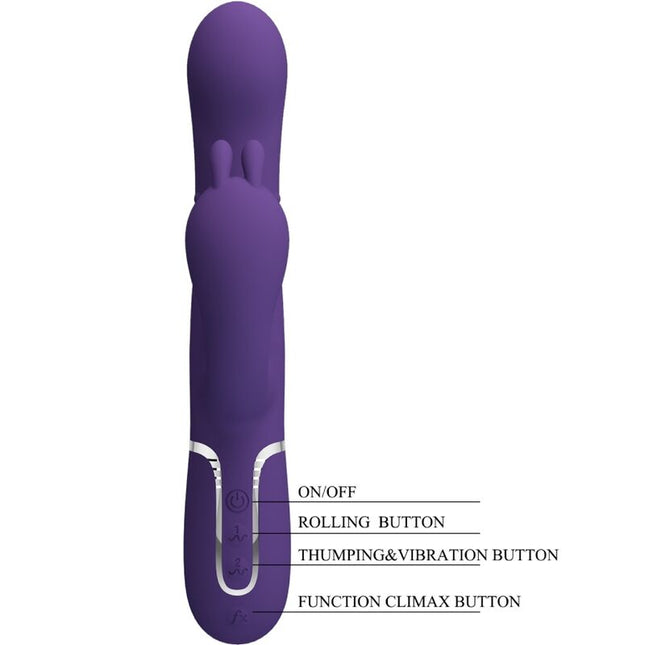 PRETTY LOVE - VIBRATOR TRIPLU CAMMY MULTIFUNCȚIONAL 4 ÎN 1 MOV