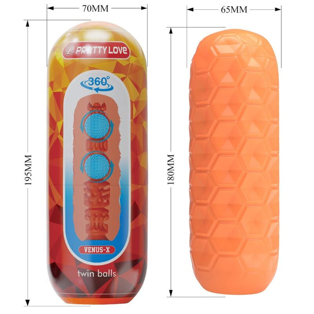 PRETTY LOVE - MASTURBATOR MASCULIN TWIN BALLS PORTOCALIU